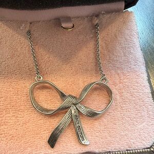 Juicy Couture Silver Bow Necklace